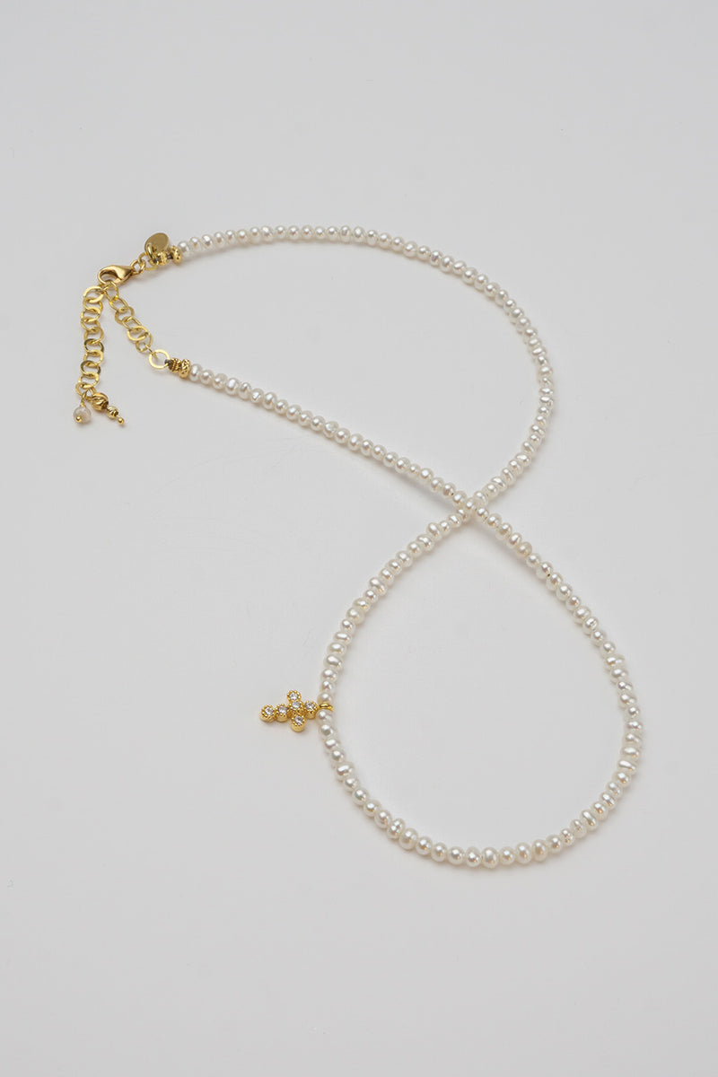 Jade Pearl Necklace - Gold