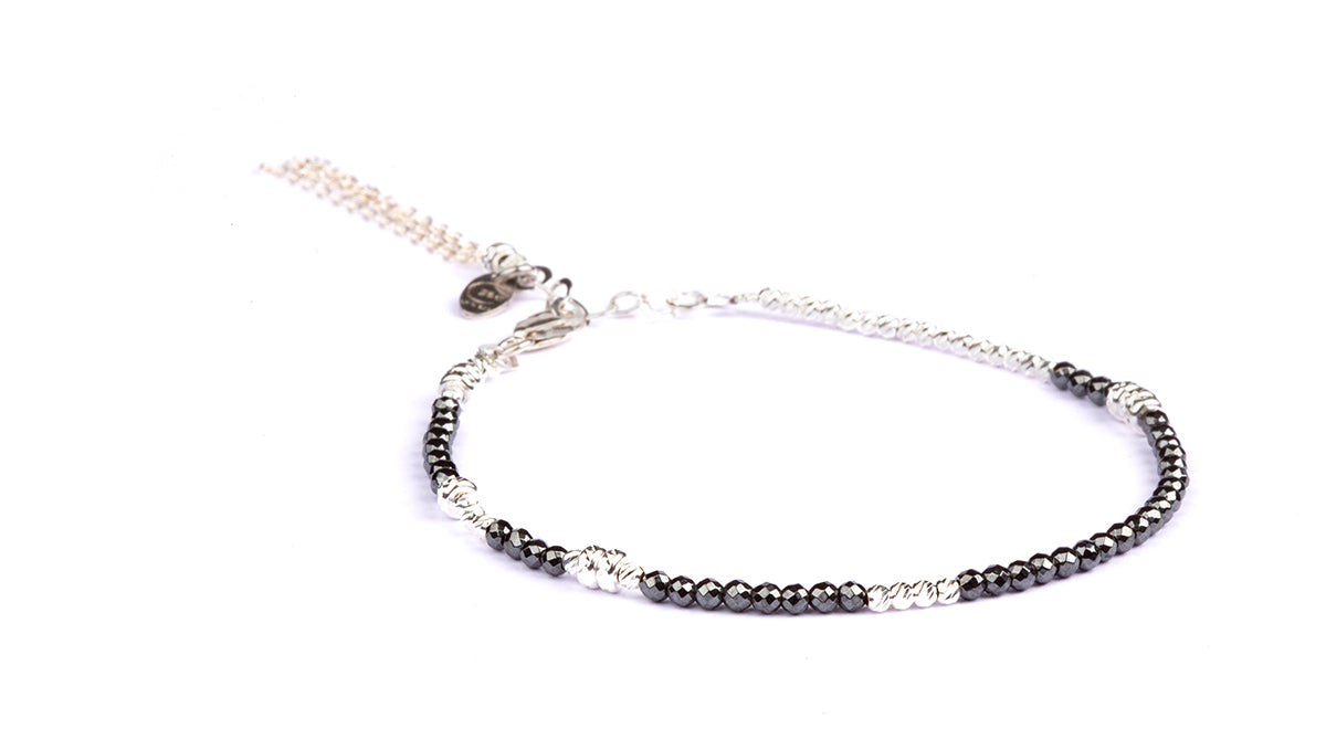 Abby Facet Hæmatit - Sølv