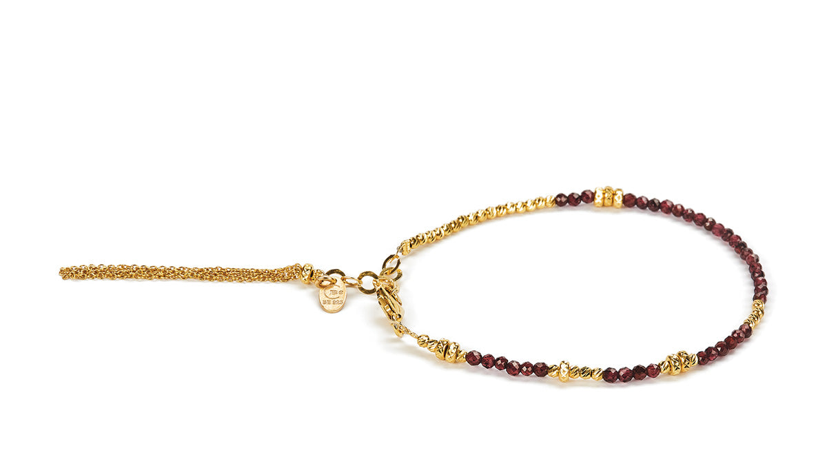 Abby Facet Red Garnet - Gold