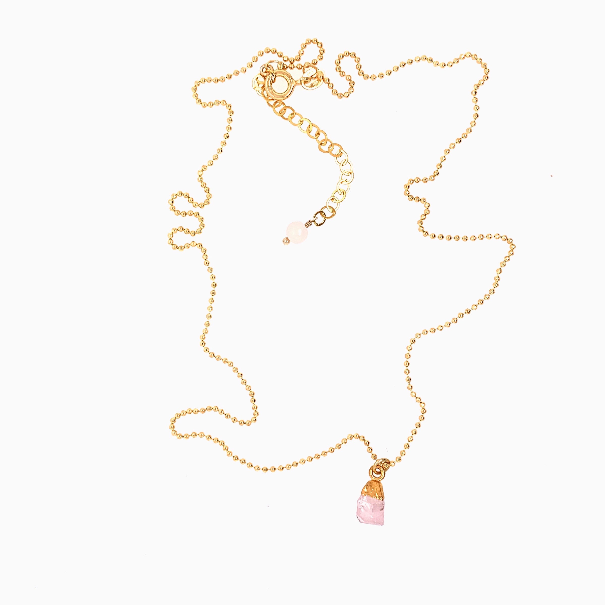 Abigail Rose Quartz Necklace - Gold