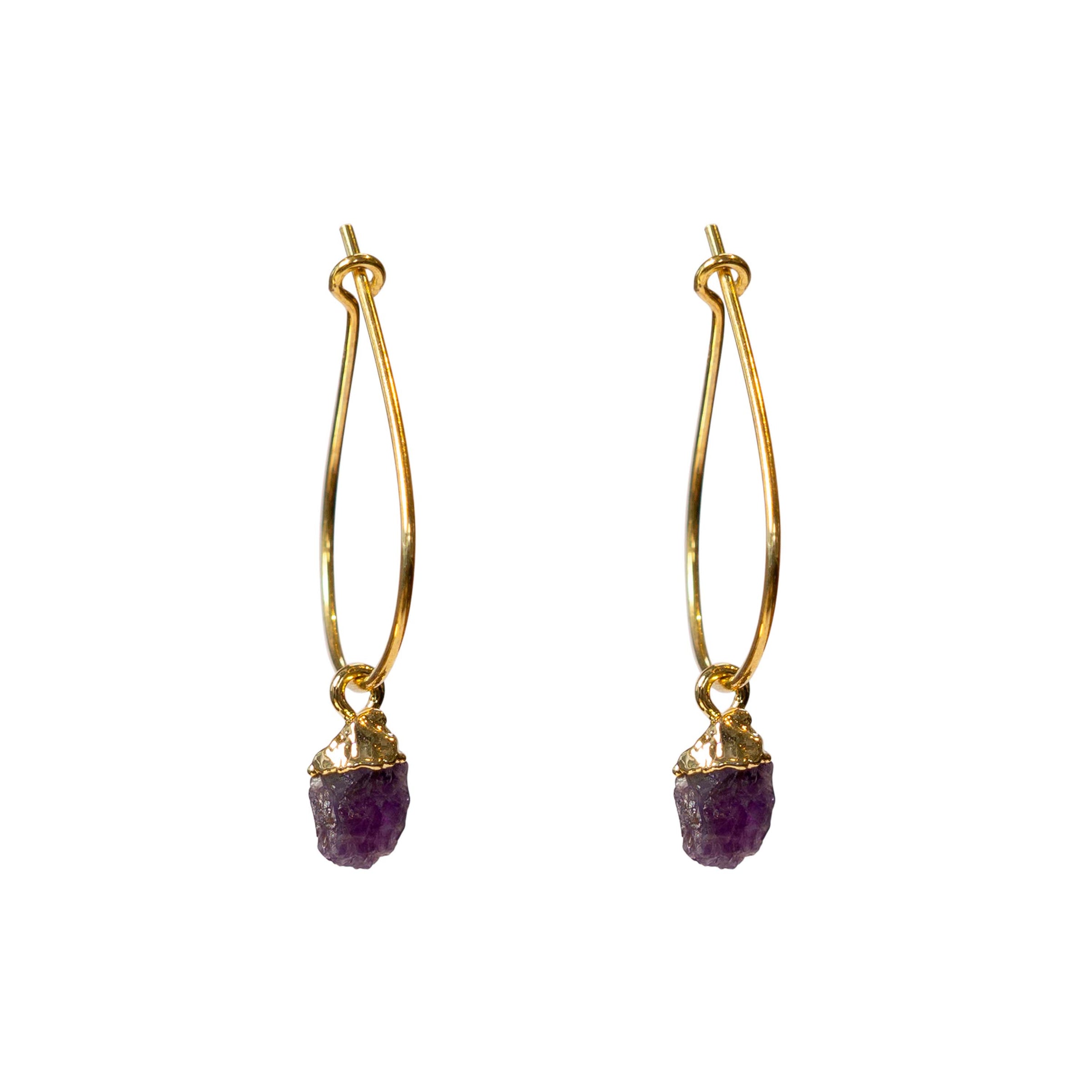 Alicia Amethyst Earrings - Gold