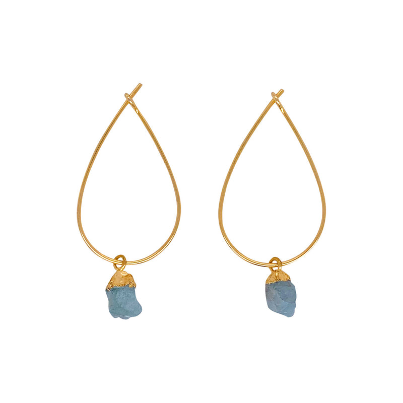 Alicia Aquamarine Earrings - Gold