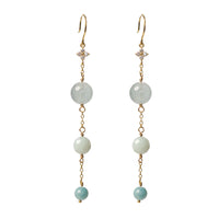 Anita Amazonite Earrings - Gold