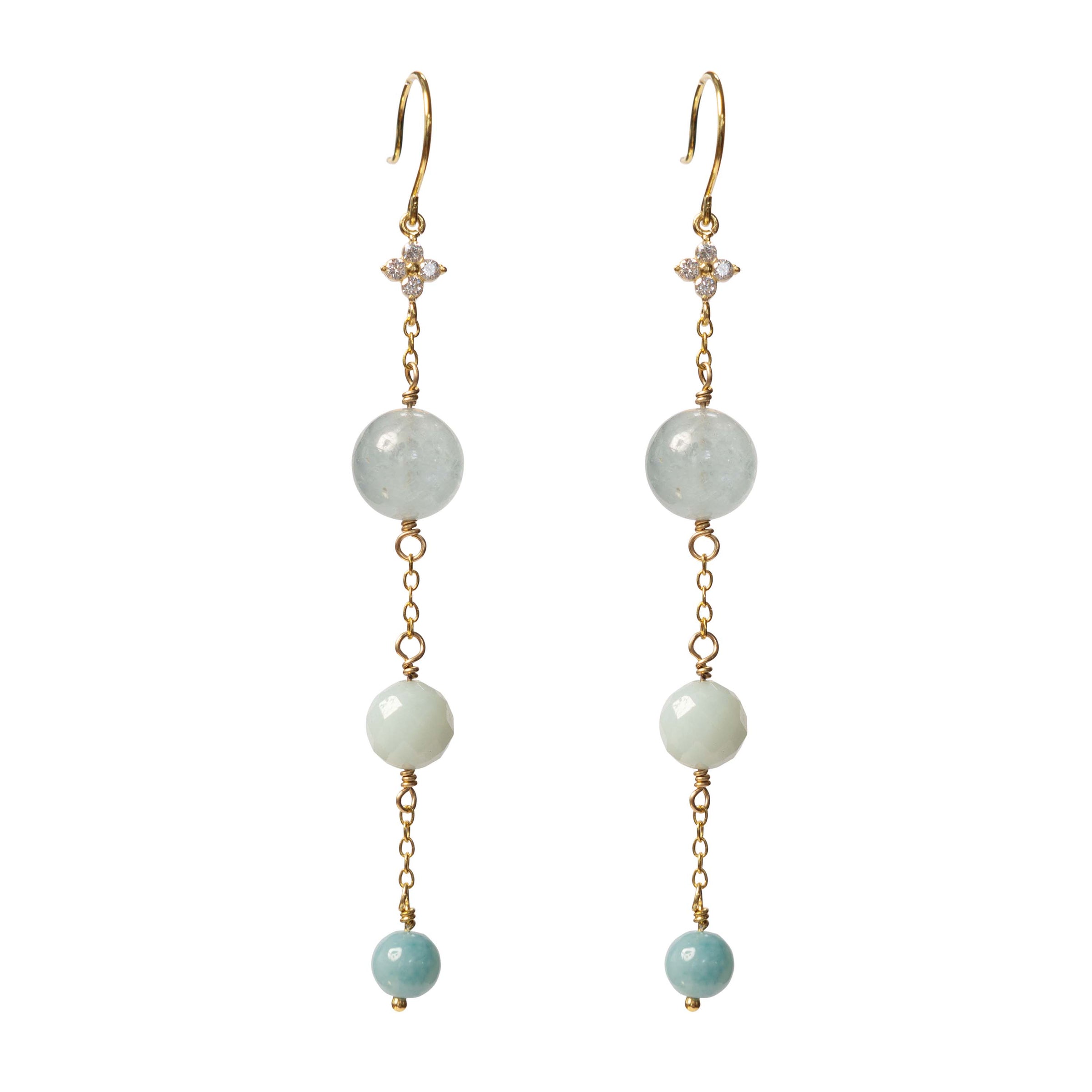 Anita Amazonite Earrings - Gold