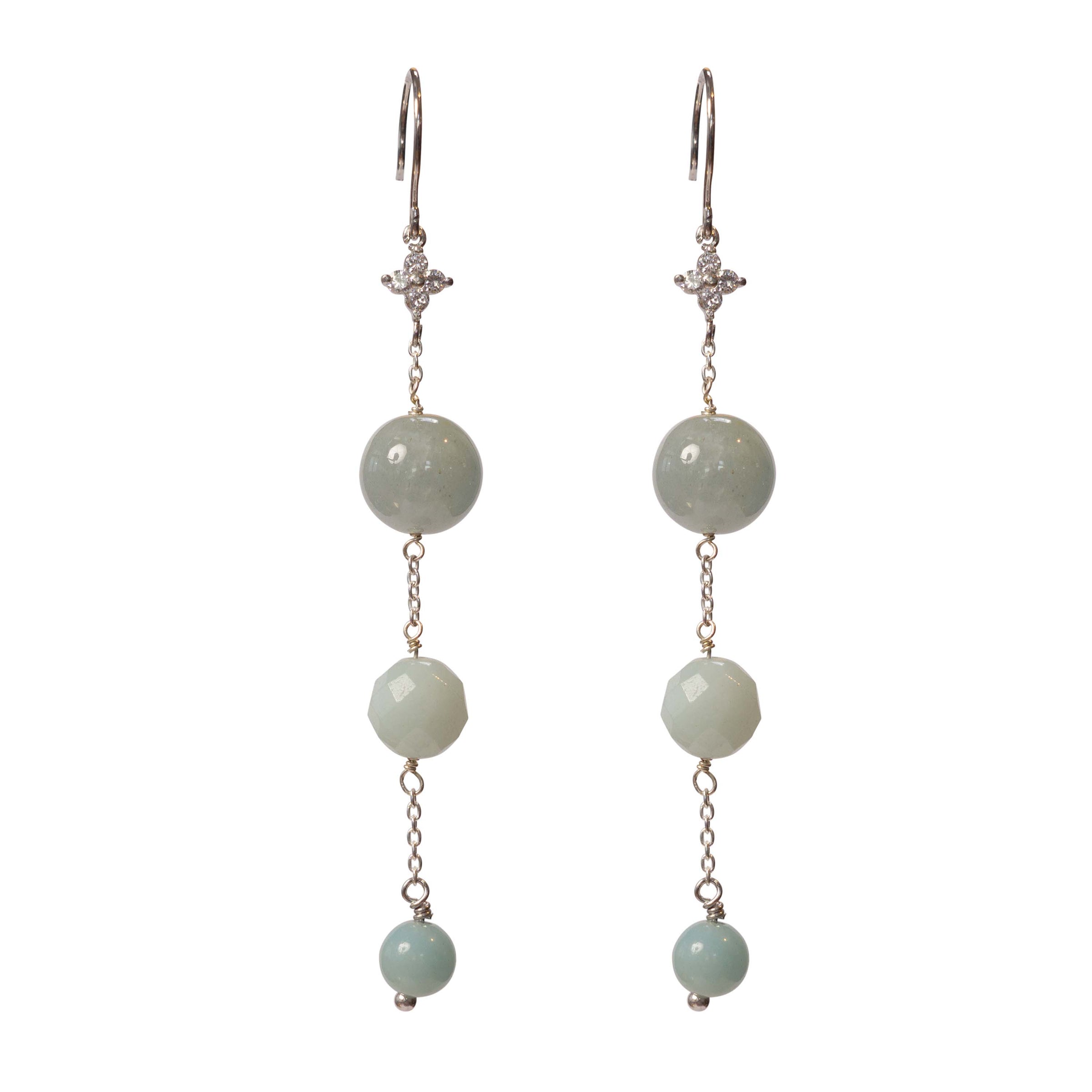 Anita Amazonite Earrings - Silver