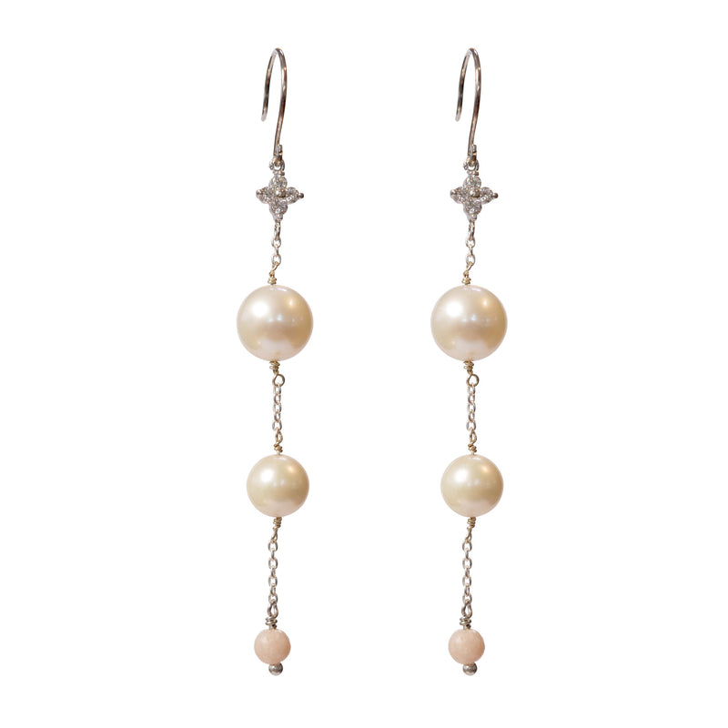 Anita Pearl Earrings - Silver