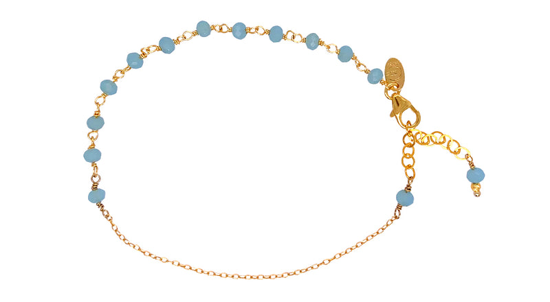 Anne Blue Calcedony Bracelet - Gold