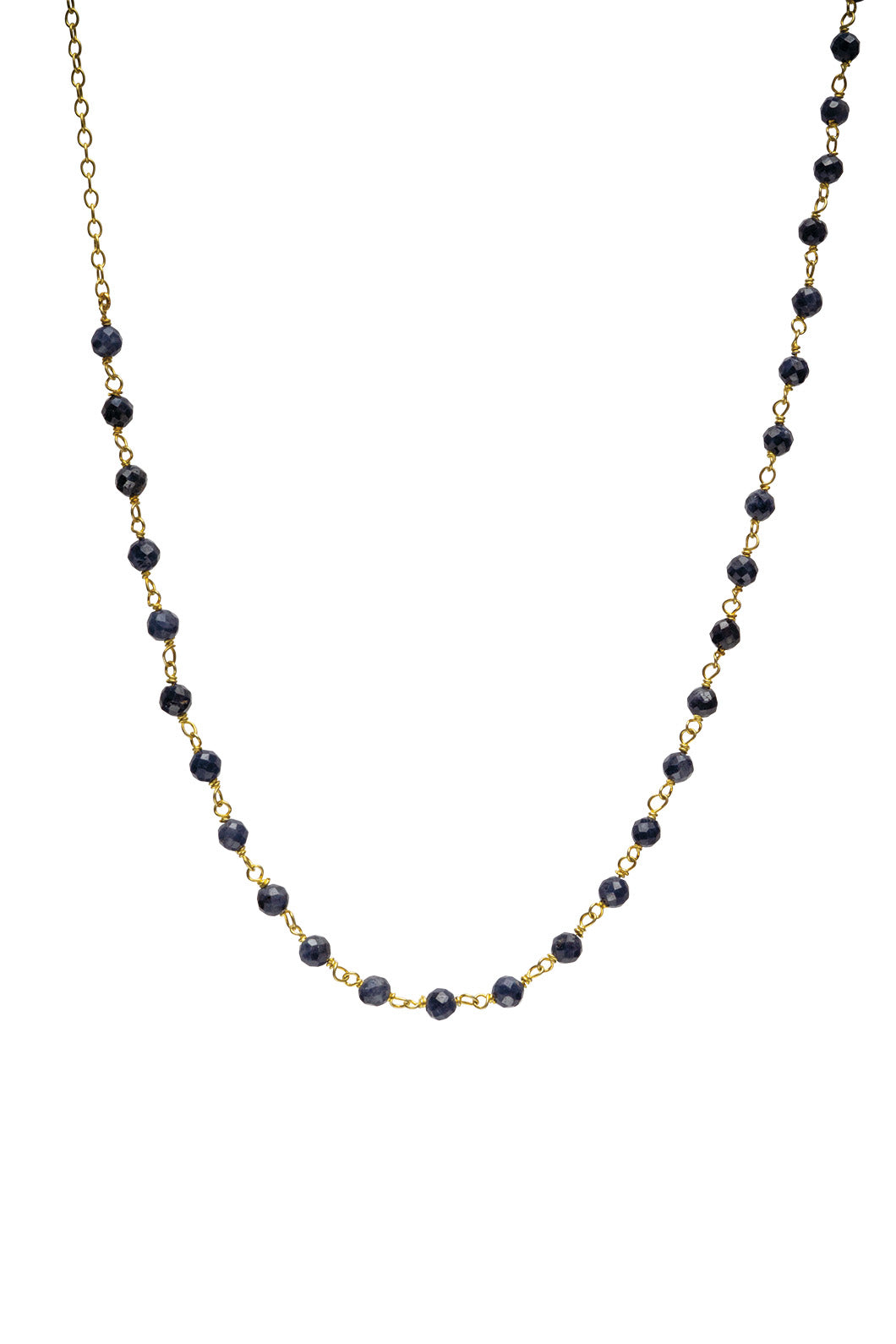 Anne Blue Safir Halskæde - Guld