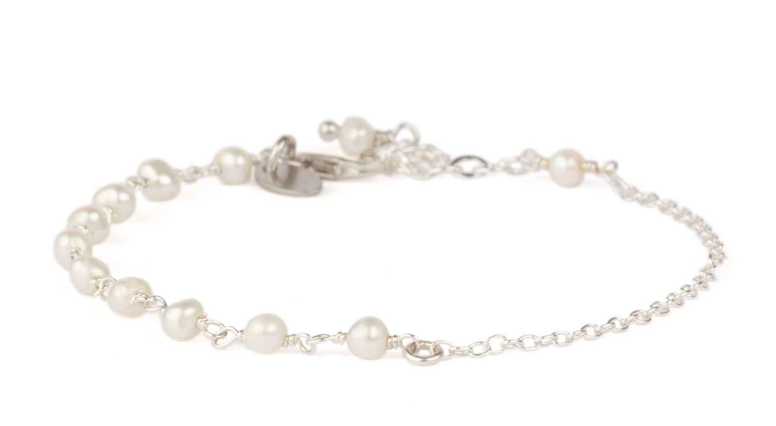 Anne perle armbånd - Sølv