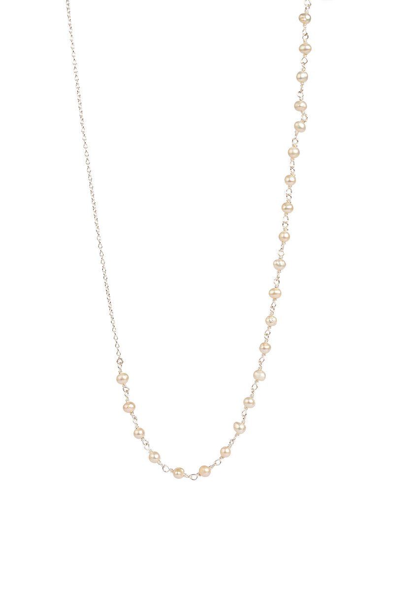 Anne Pearl Necklace - Silver