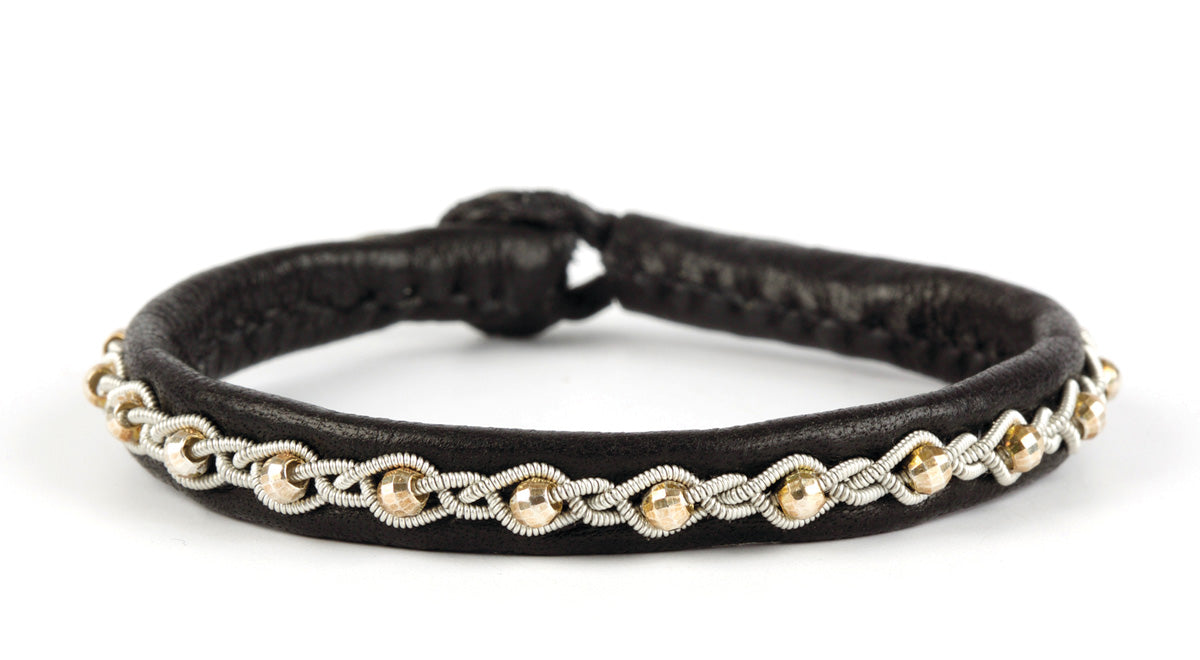 Annika Facet Guldperler Sort