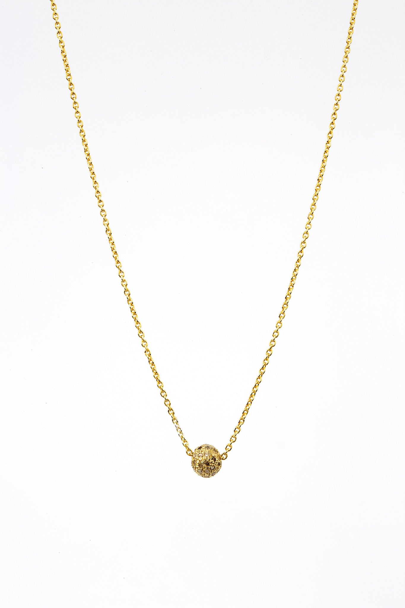 Kugle Diamant Halskæde - Guld