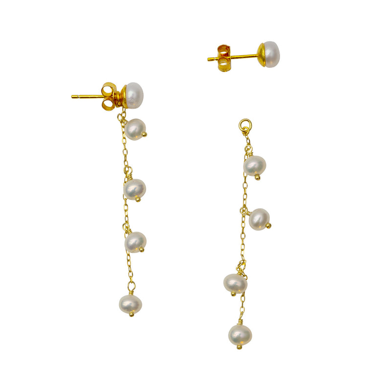 Belle Pearl Earrings - Gold