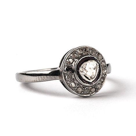 Circle Polki Diamantring - Sølv