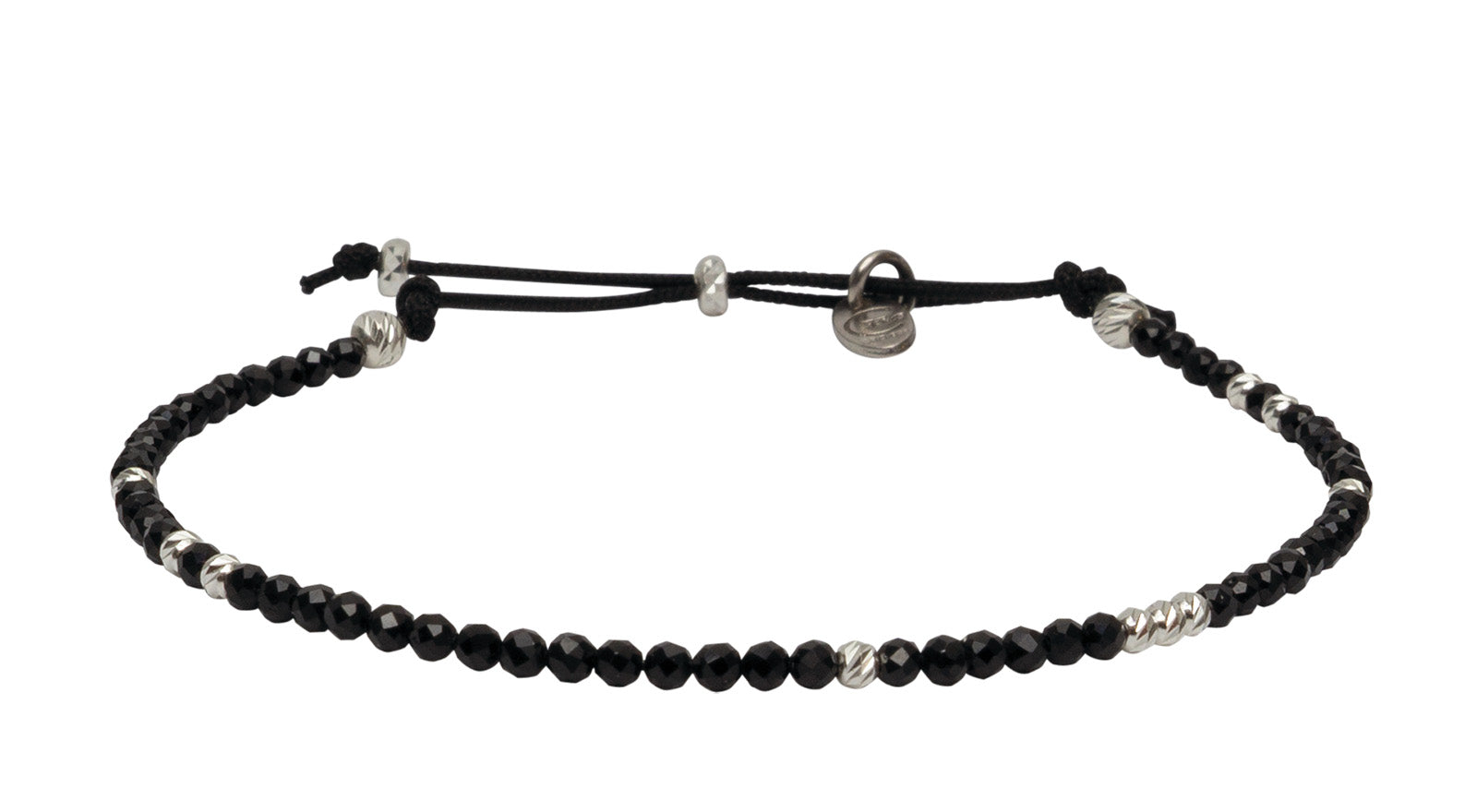 Cirkel Armbånd Sort Spinel - Sølv