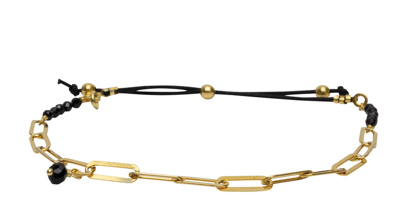 Claudia Bracelet Black Spinel - Gold