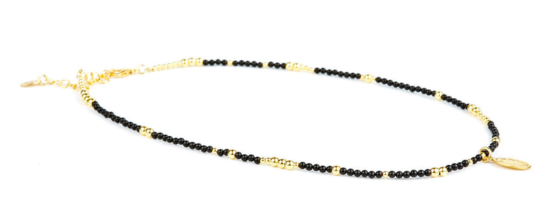 Ellie Necklace Onyx - Gold