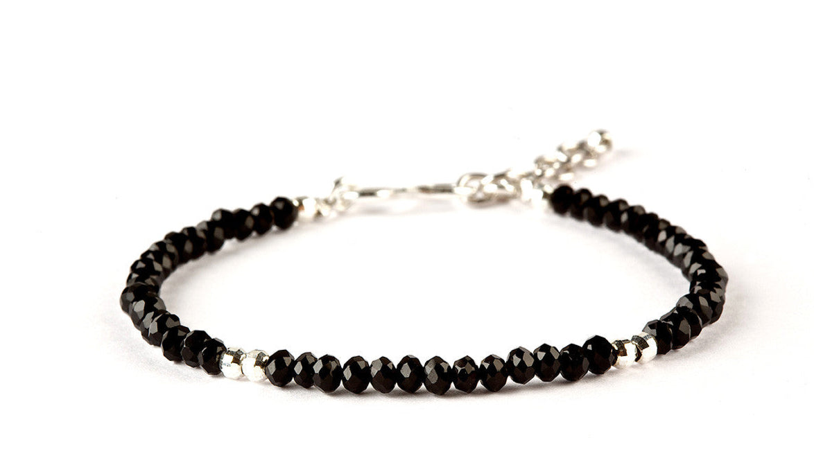 Fie Midnight black Crystal - Sølv