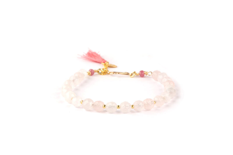 Flora Rose Quartz - Gold