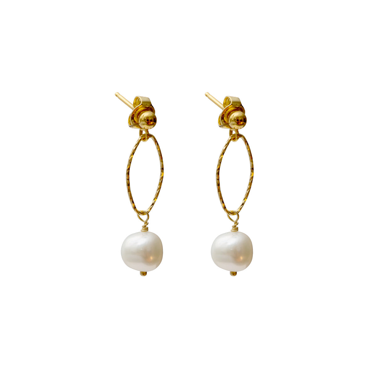 Gina Perle Øreringe - Guld