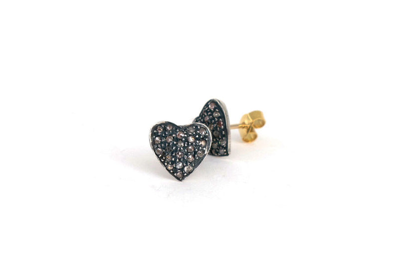 Heart Diamond Earrings Studs YG