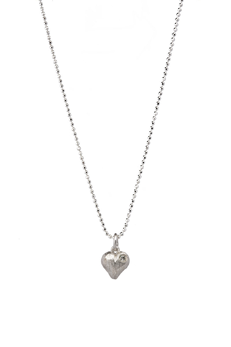 Heart of Silver with Diamond