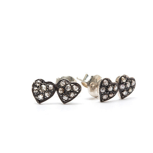 Hjerte Diamant Mini Dobbelt - Sølv