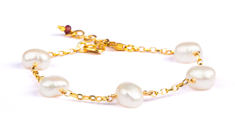 Helena Bracelet White Pearl - Gold