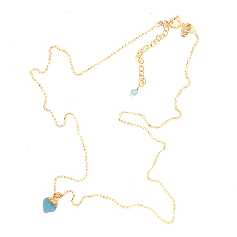 Abigail Akvamarin Halskæde - Guld