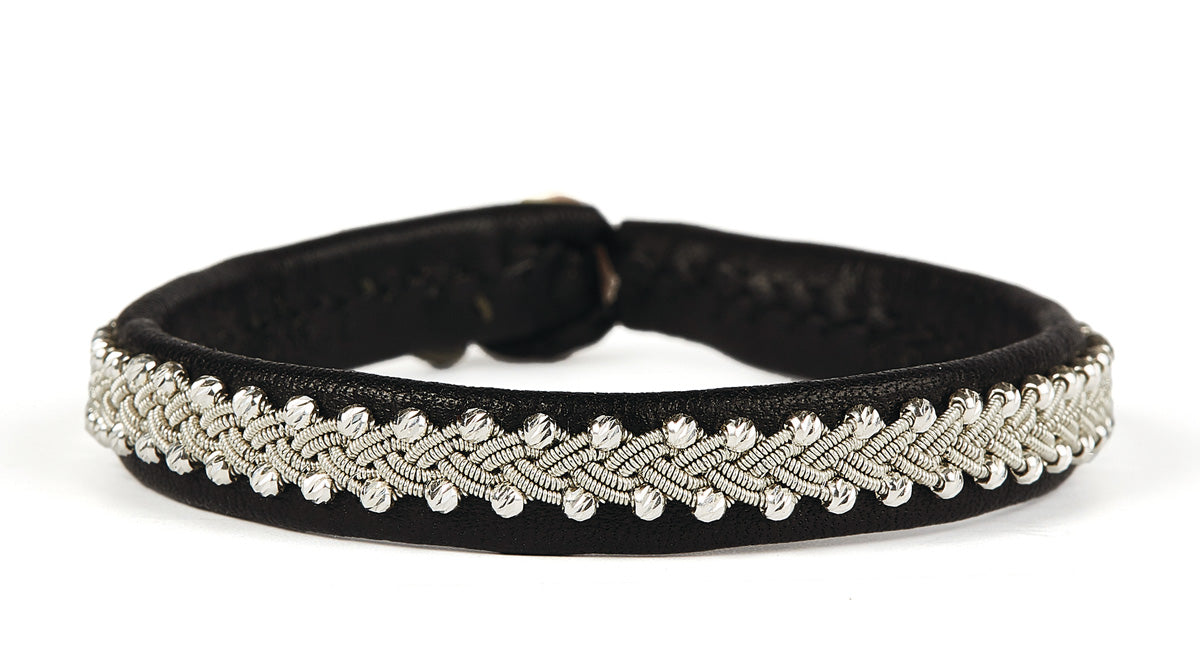 Inga Facet Sølvperler Sort