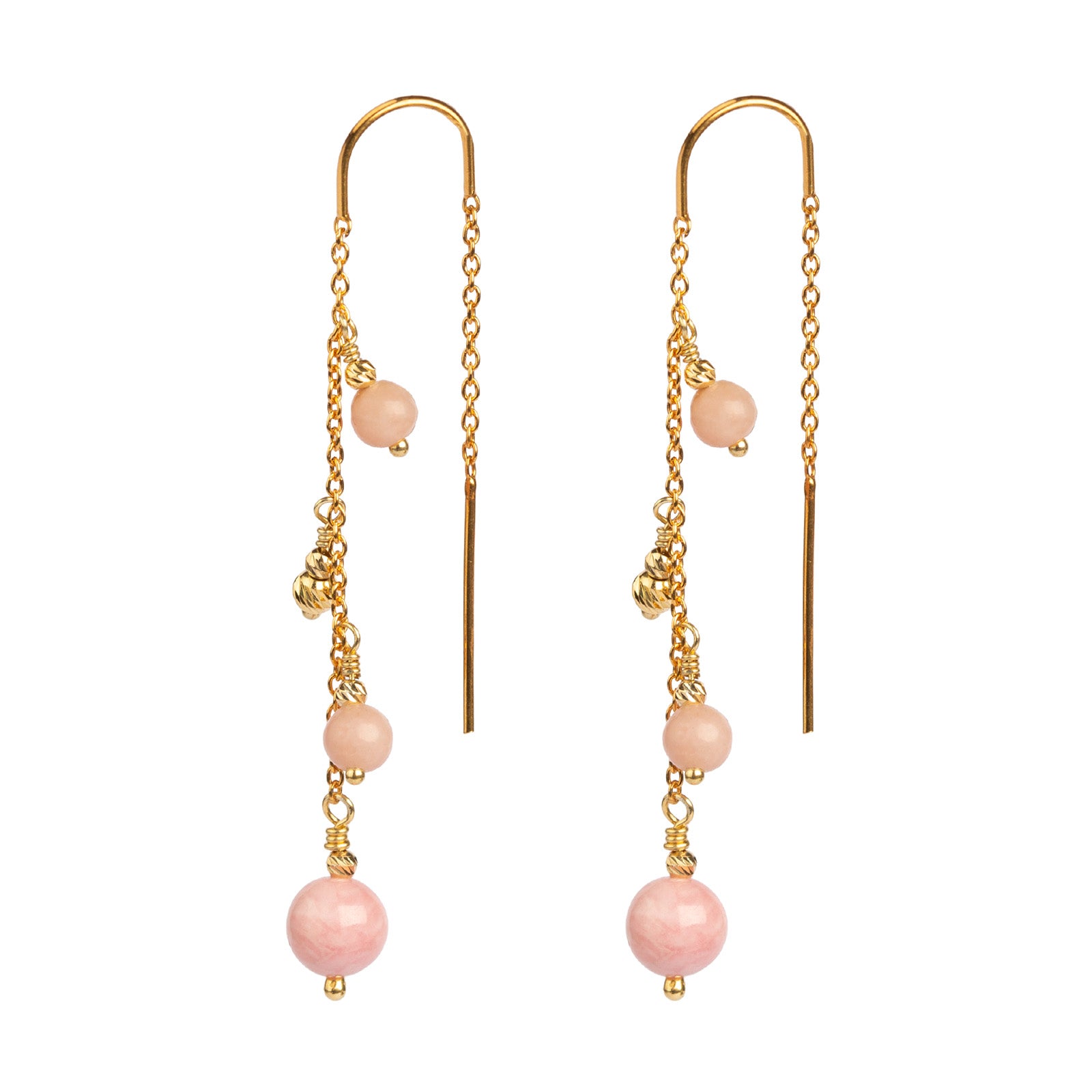 Jessica Pink Opal Ørering - Guld