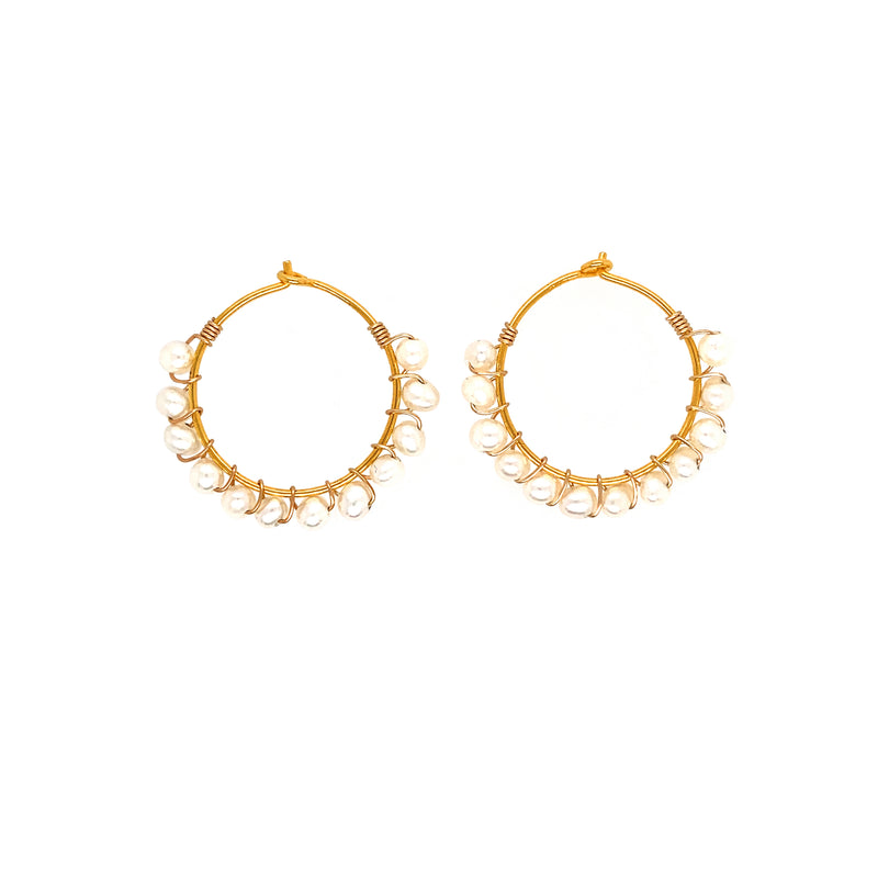 Julie Pearl Earrings - Gold