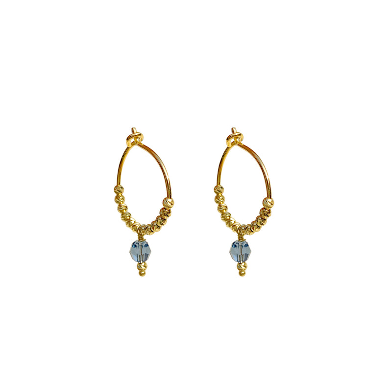 Lennie Earring Blue Crystal - Gold