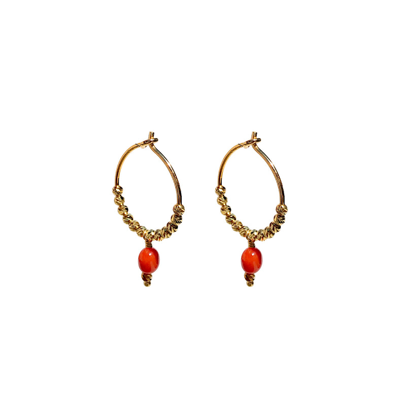 Lennie Coral Earrings - Gold