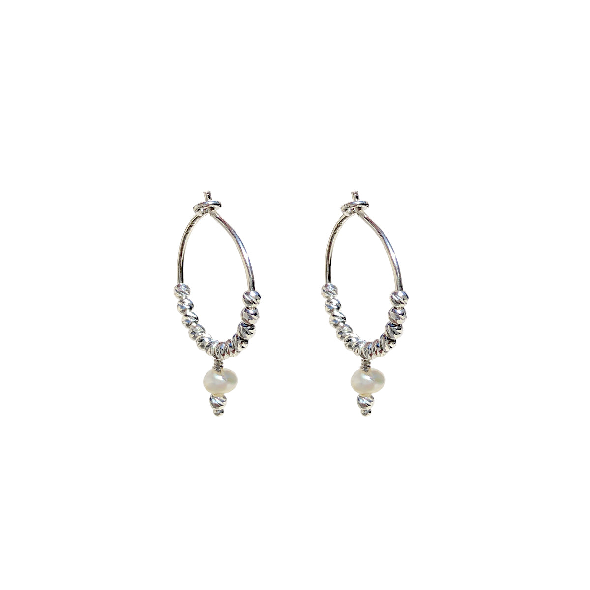 Lennie Earring Freshwater Pearl - Silver