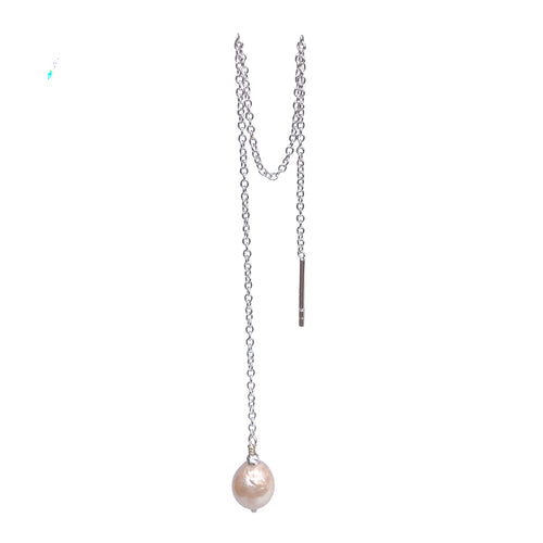 Linea Earring Pearl - Silver