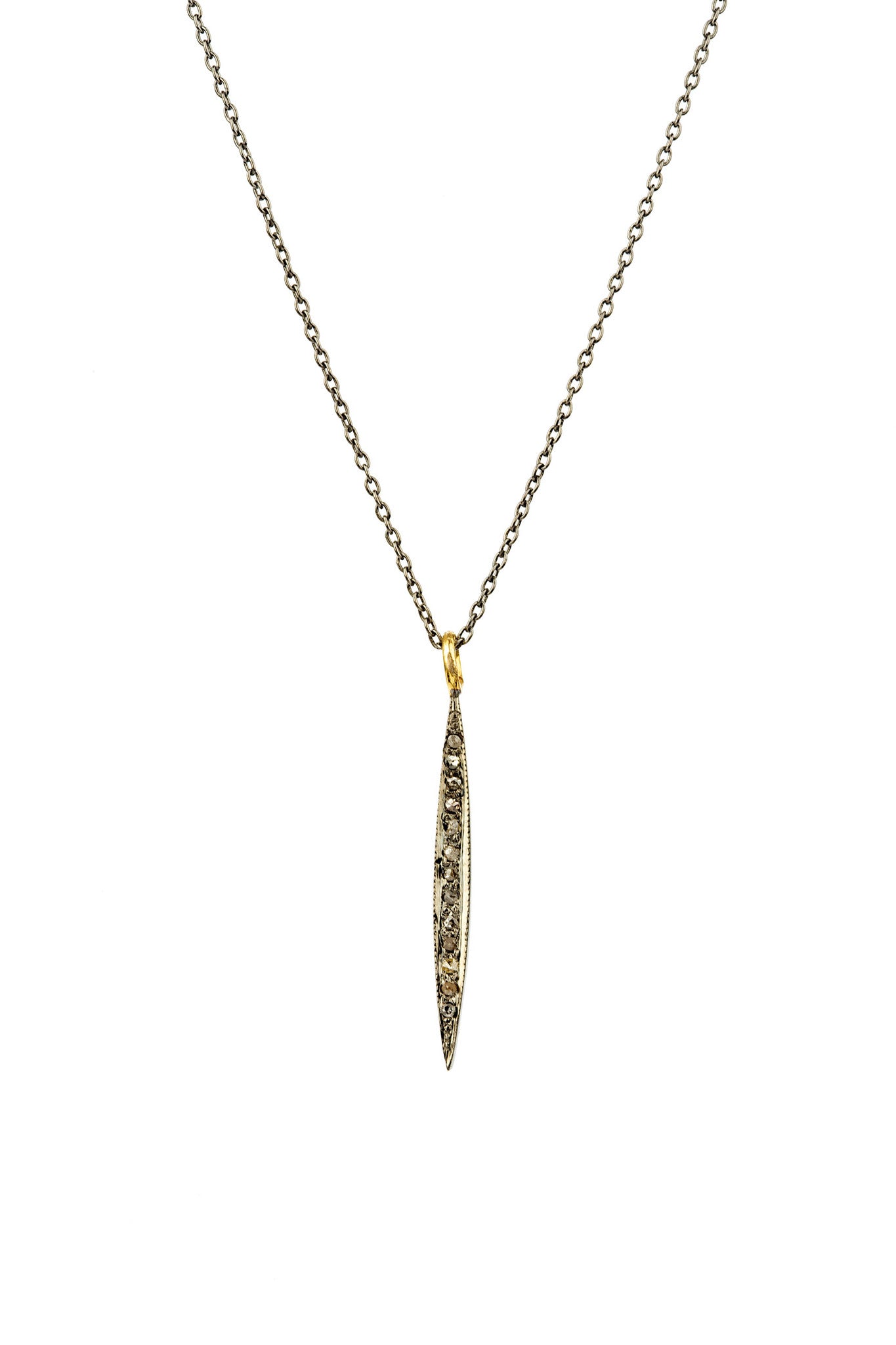 Lang Diamant Halskæde - Sølv