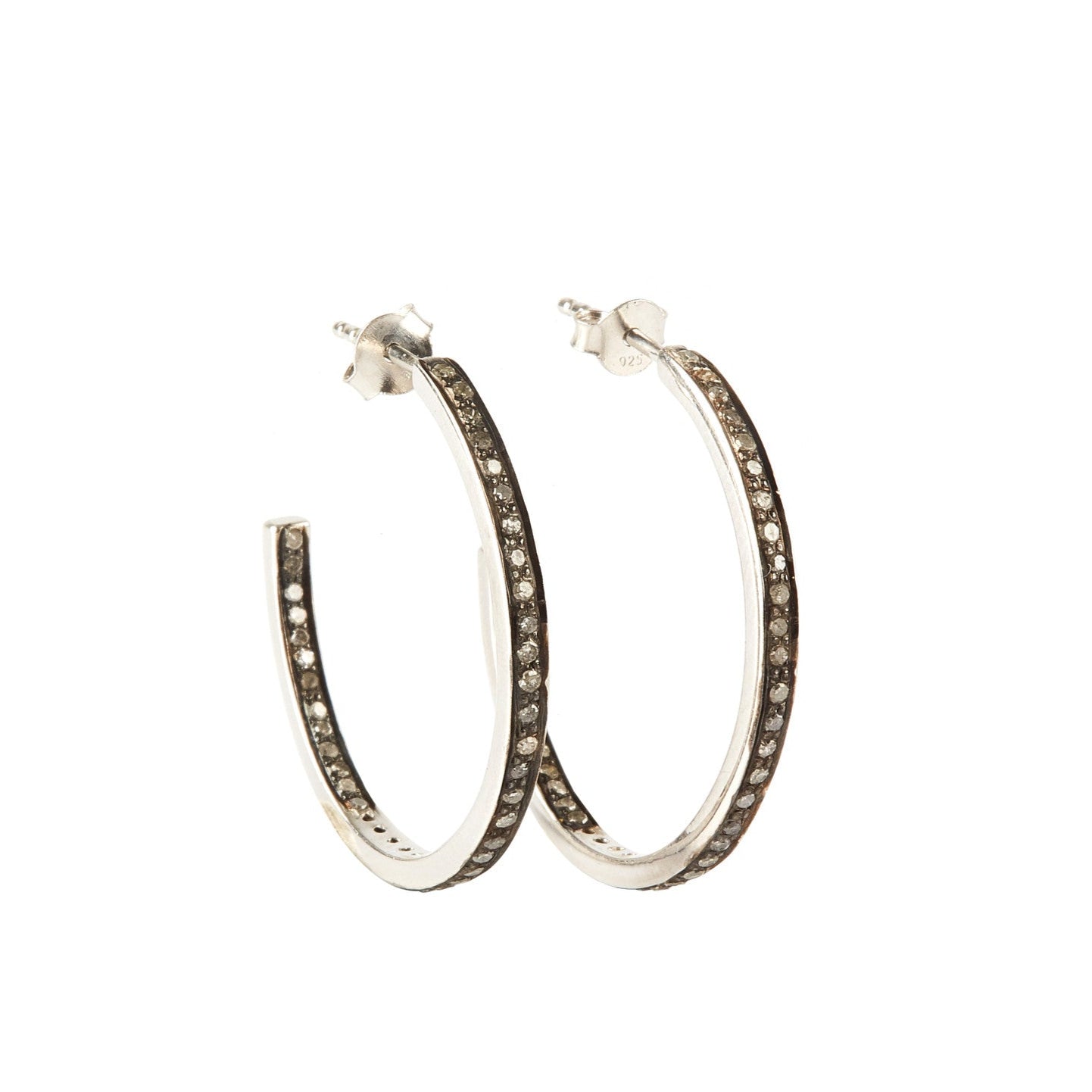 Loop Diamond Earrings  - Silver