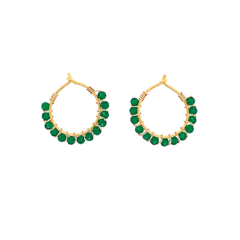 Louise Green Onyx Earrings - Gold