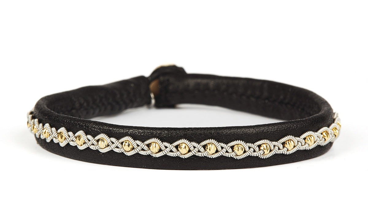 Malin Facet Gold Beads - Black