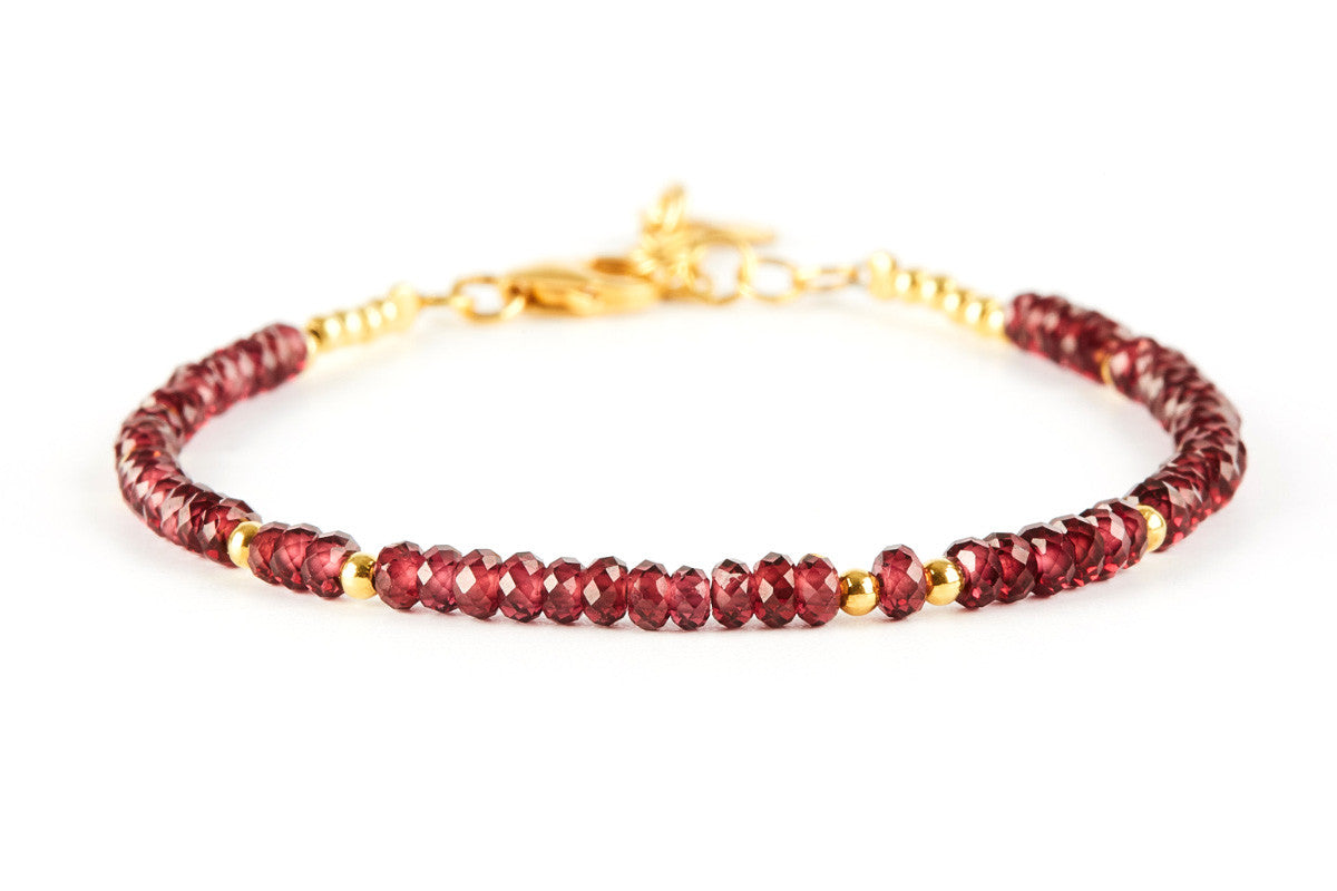 Malou Rød Granat - Guld