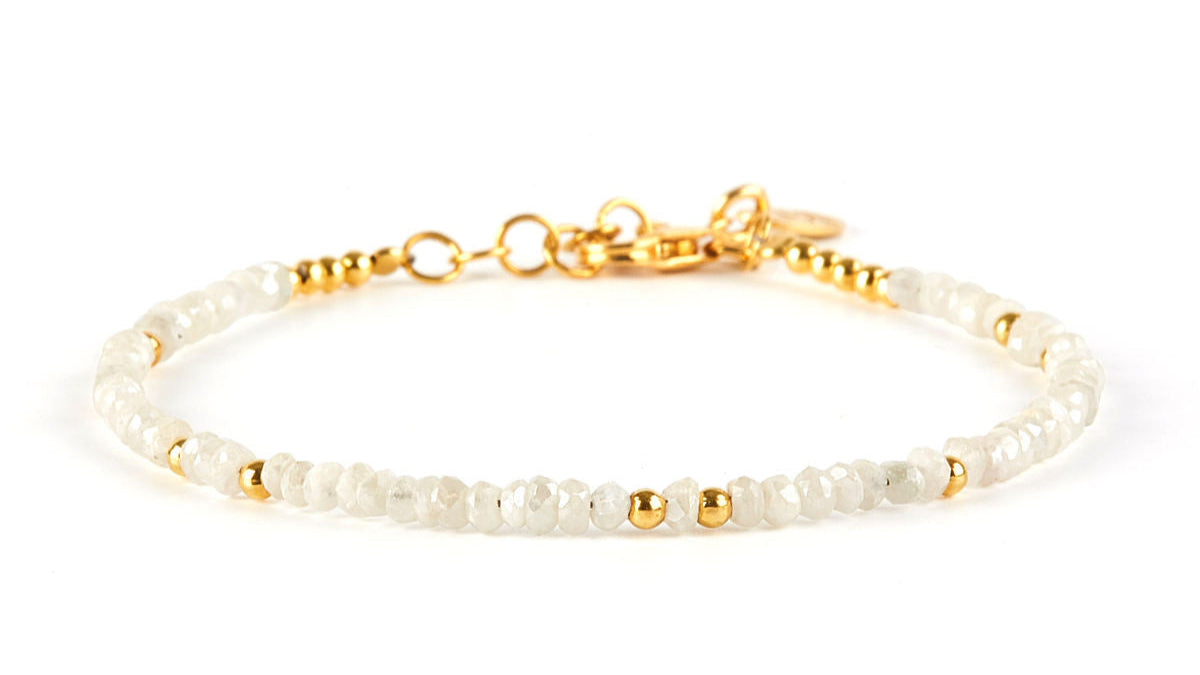 Malou Hvid Spinel - Guld