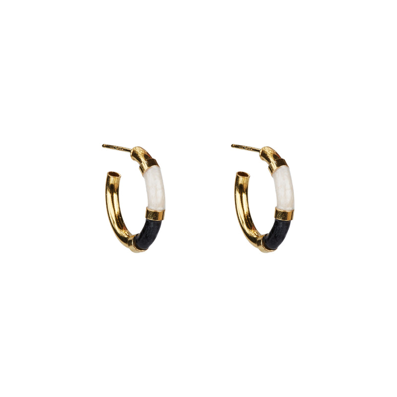 Marie Enamel Earrings - Gold