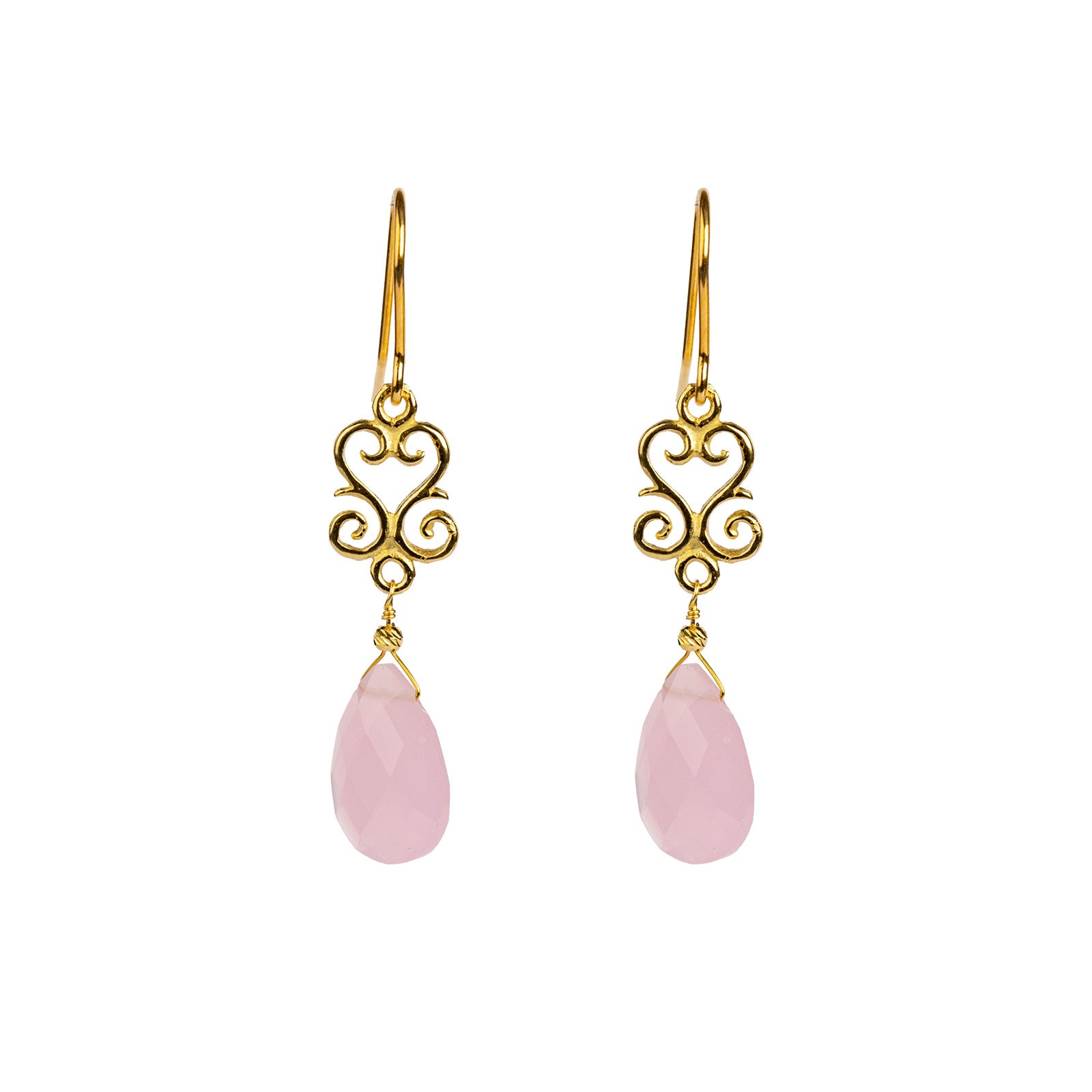 Mariela Rosa Quartz Earrings - Gold