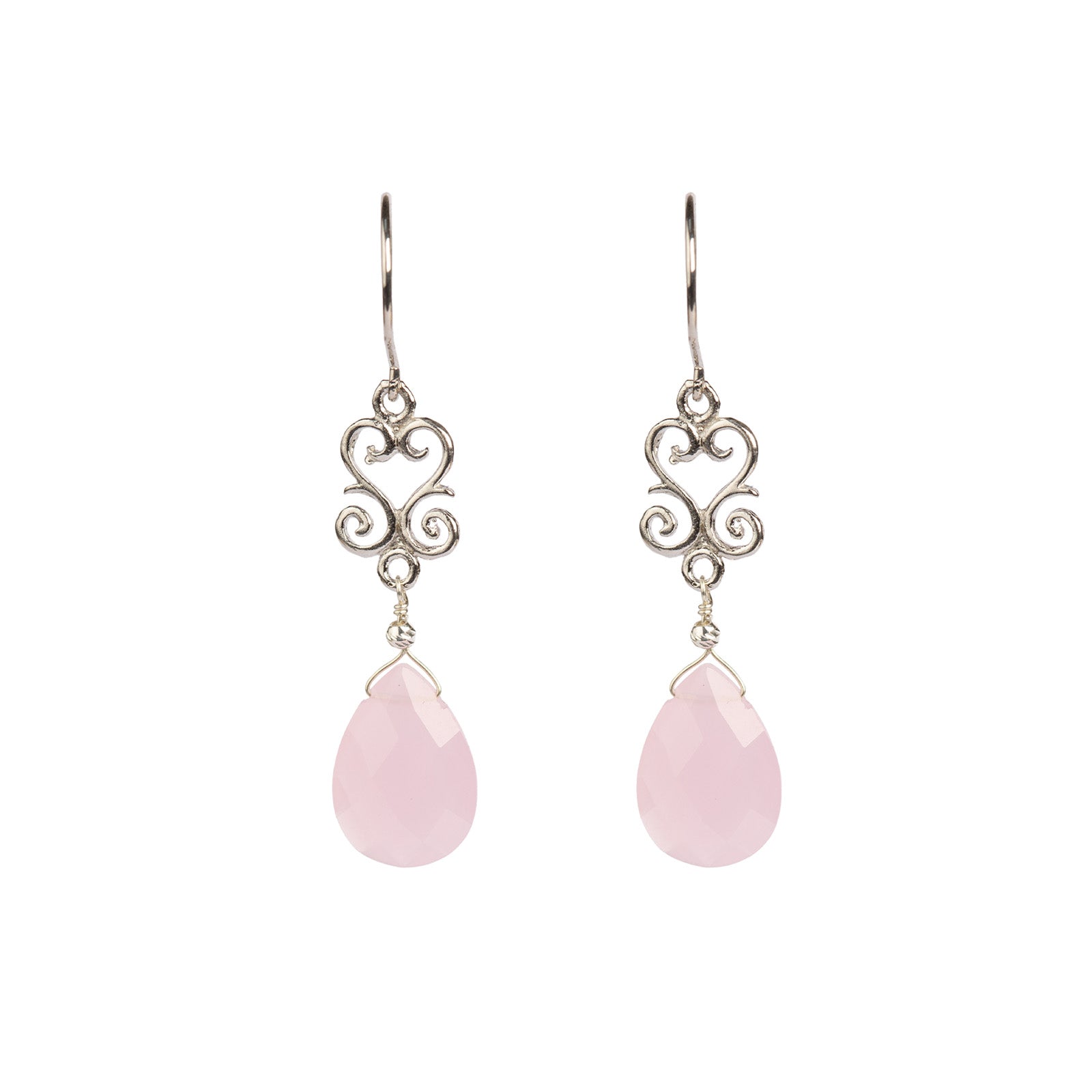 Mariela Rosa Quartz Earrings - Silver