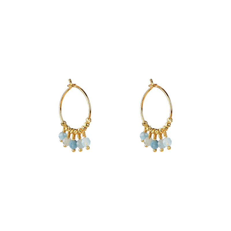 Mathilde Earrings Aquamarine - Gold