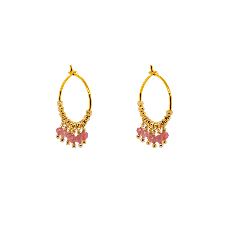 Mathilde Pink Tormaline Earrings - Gold