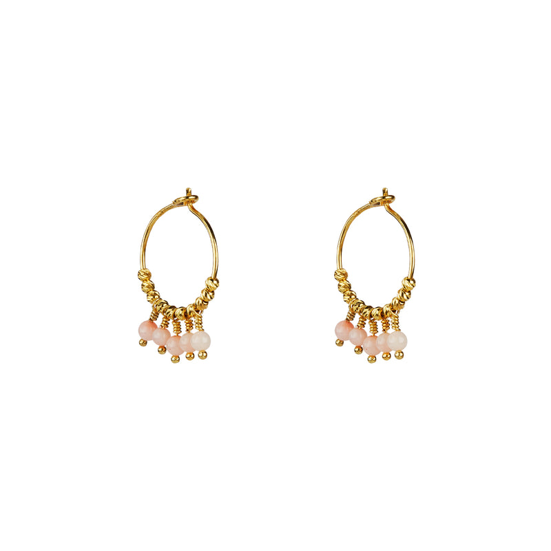 Mathilde Earrings Pink Opal - Gold
