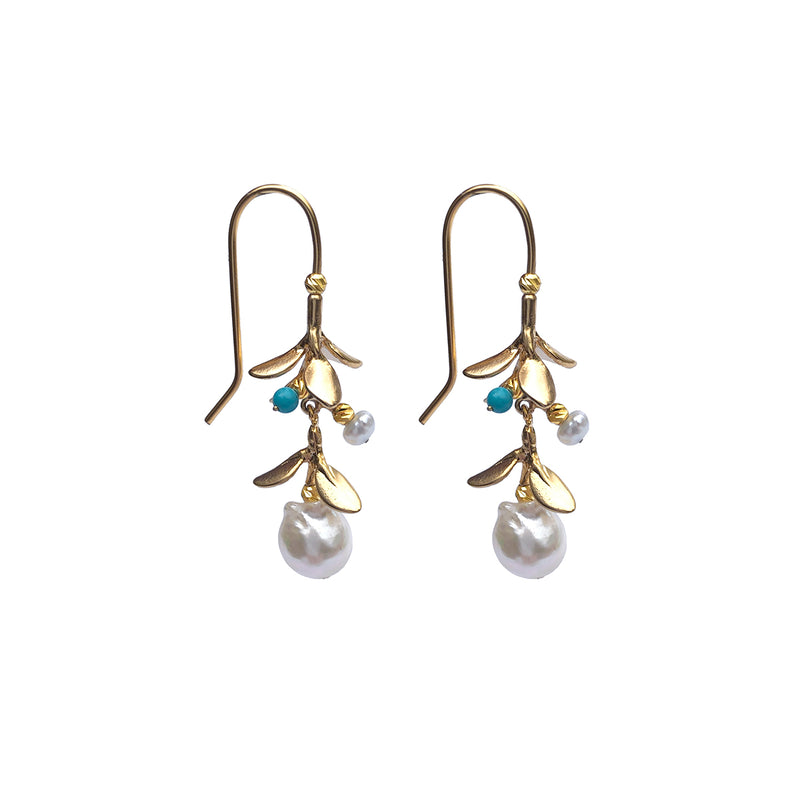 Miranda Turquoise Earrings - Gold