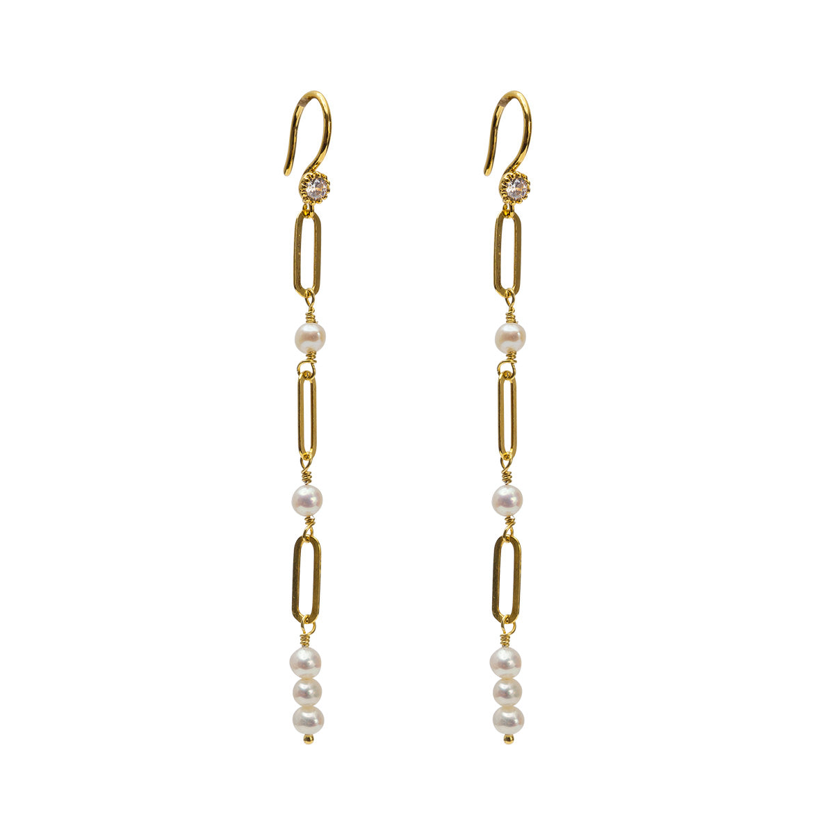 Nicole Pearl Earrings - Gold